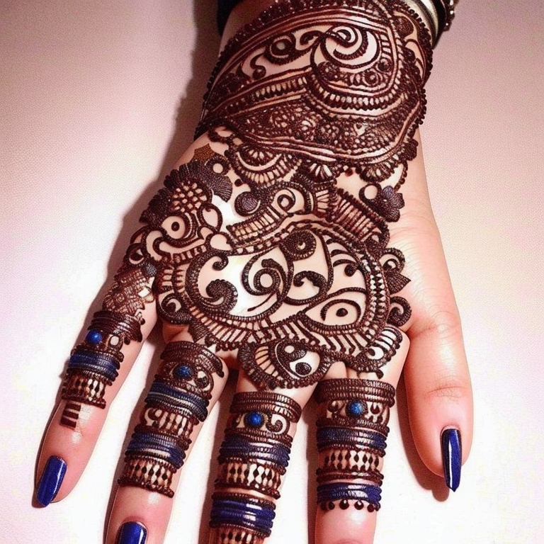 Front Hand Simple Mehndi Designs