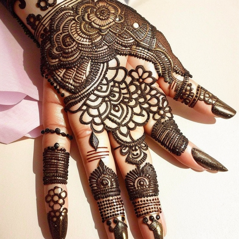 Front Hand Simple Mehndi Designs