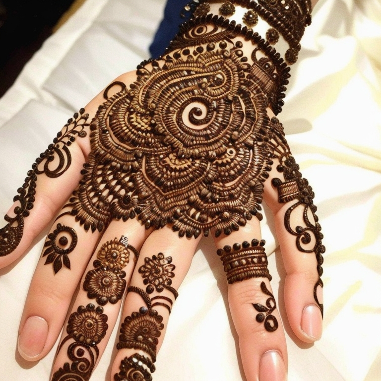 Front Hand Simple Mehndi Designs